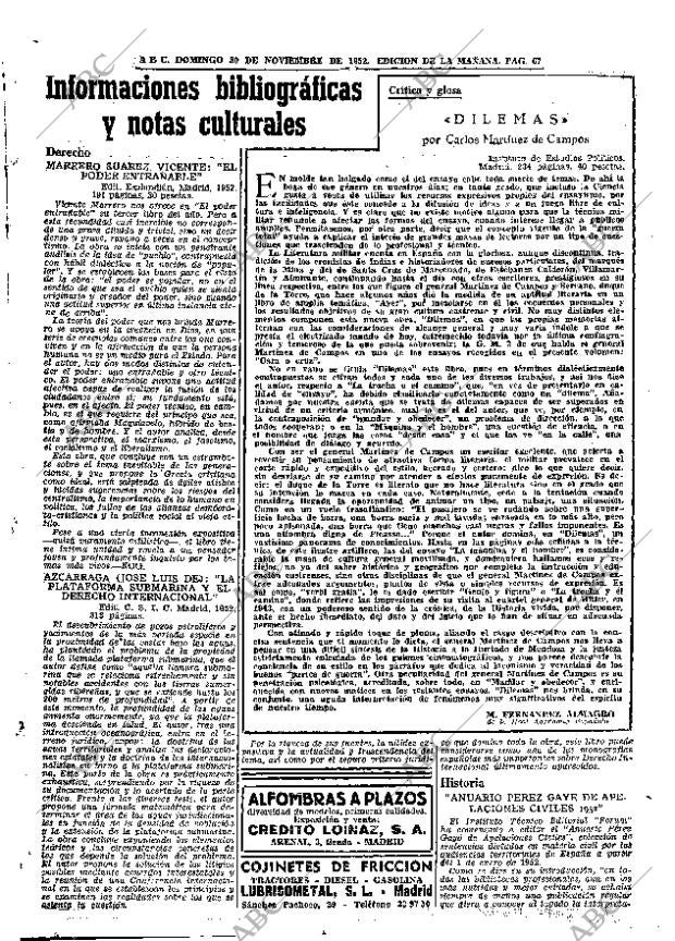 ABC MADRID 30-11-1952 página 67