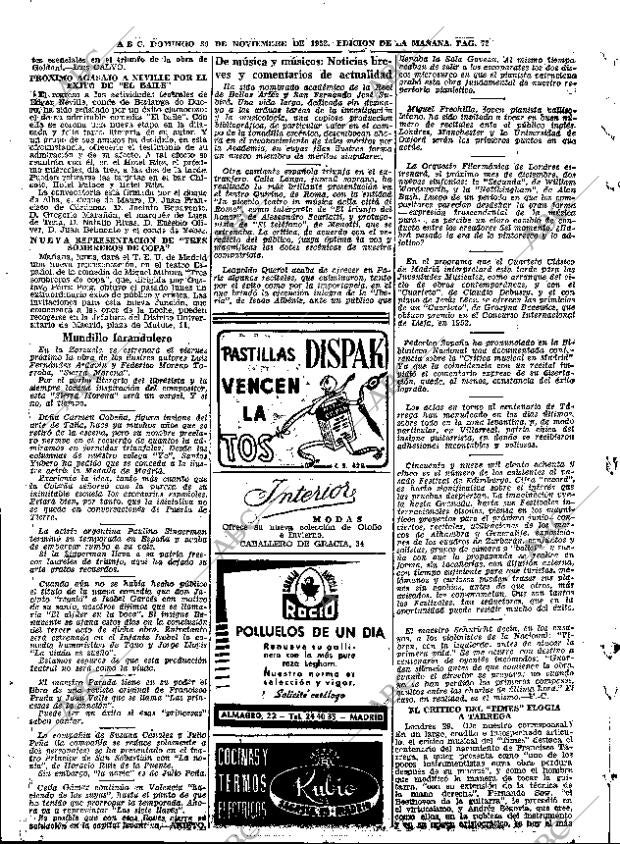 ABC MADRID 30-11-1952 página 72