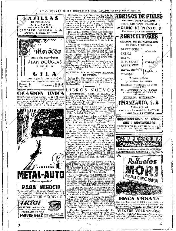 ABC MADRID 15-01-1953 página 22