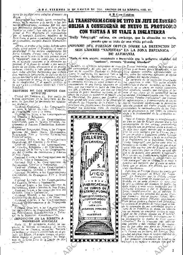 ABC MADRID 16-01-1953 página 19