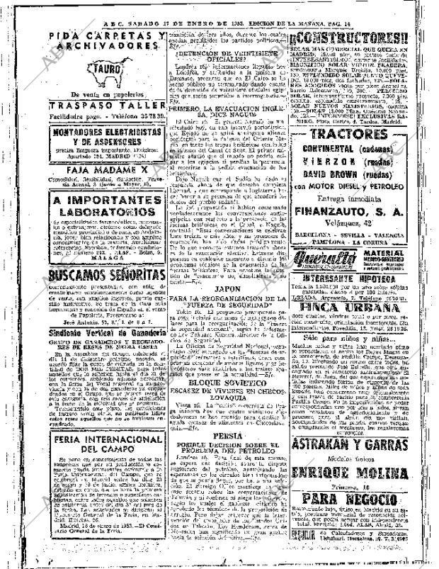 ABC MADRID 17-01-1953 página 14