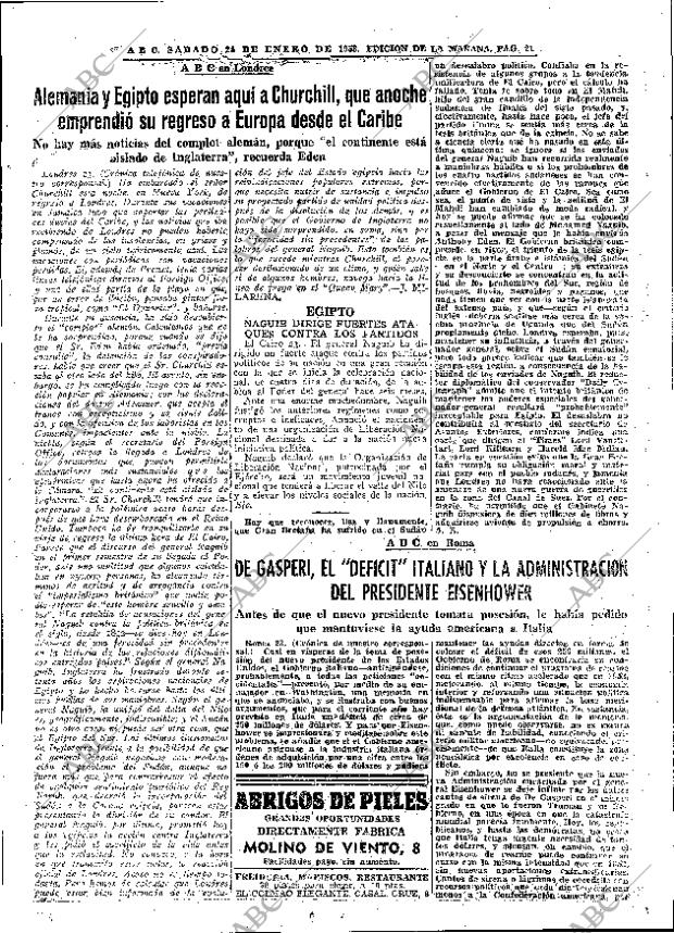 ABC MADRID 24-01-1953 página 21