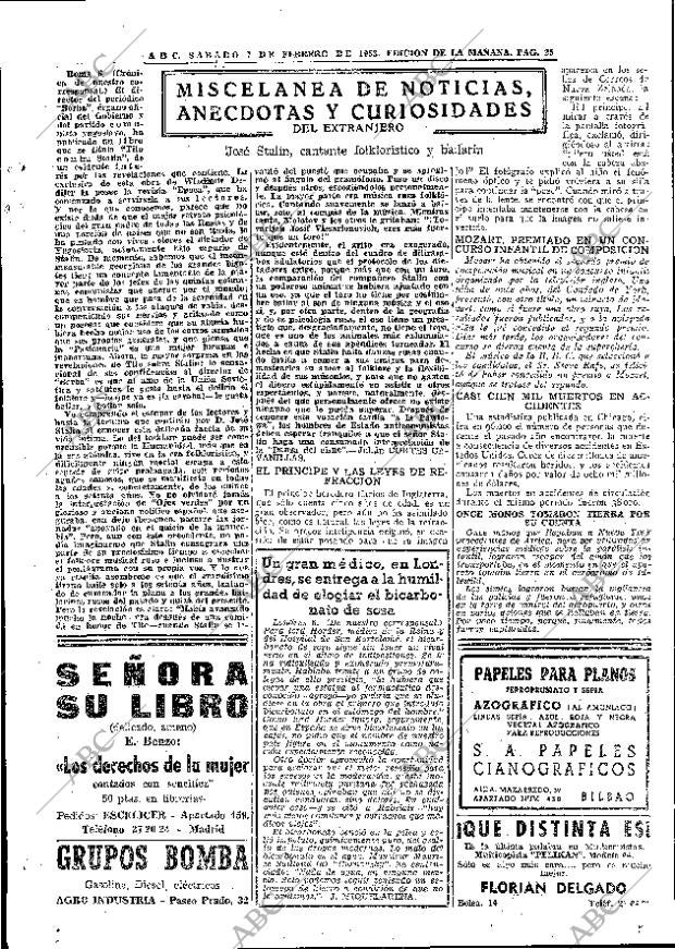 ABC MADRID 07-02-1953 página 25