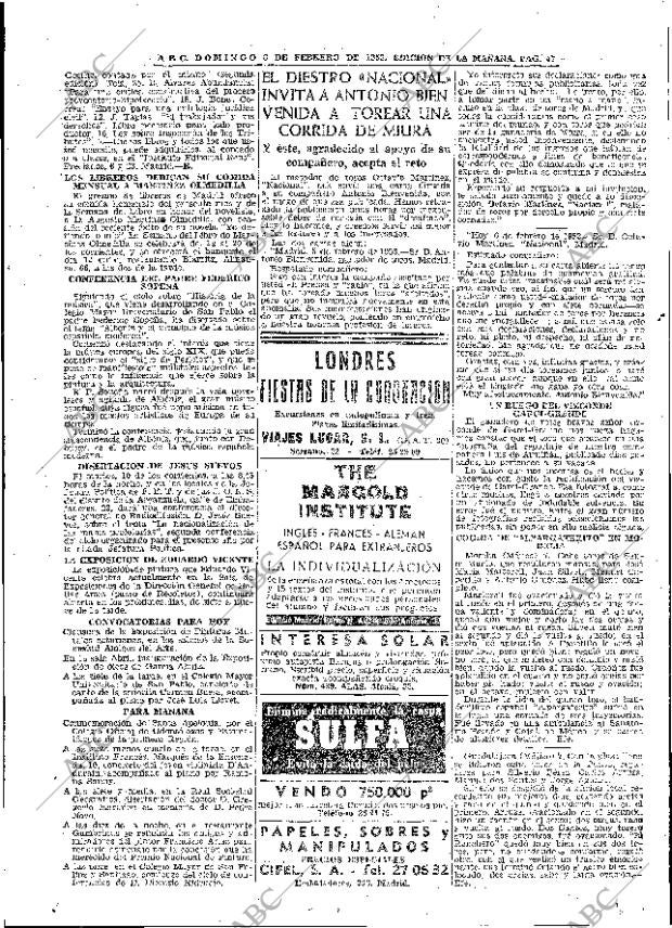 ABC MADRID 08-02-1953 página 45