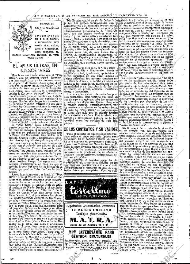 ABC MADRID 10-02-1953 página 16