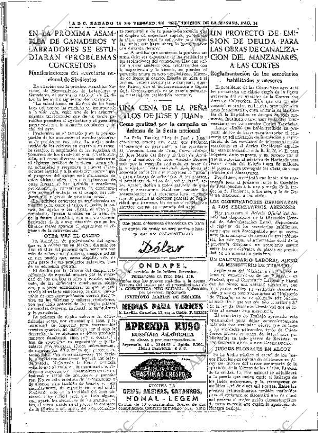 ABC MADRID 14-02-1953 página 14