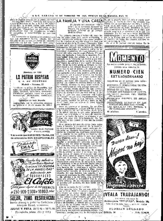 ABC MADRID 14-02-1953 página 22