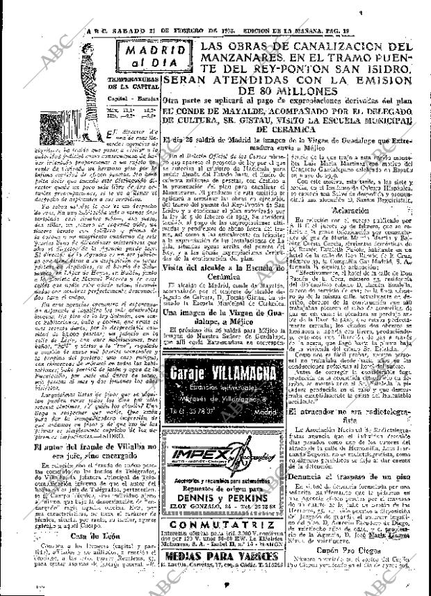 ABC MADRID 21-02-1953 página 19