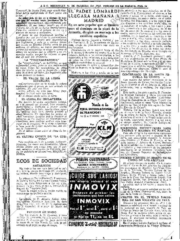 ABC MADRID 25-02-1953 página 14