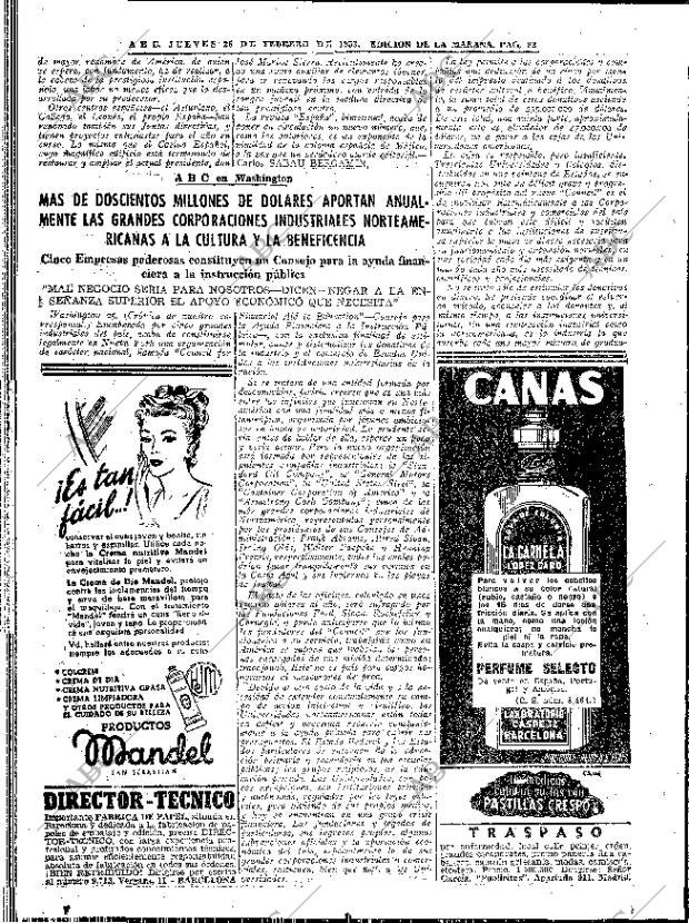 ABC MADRID 26-02-1953 página 22