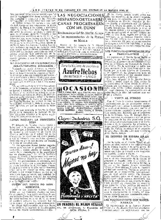 ABC MADRID 26-02-1953 página 25
