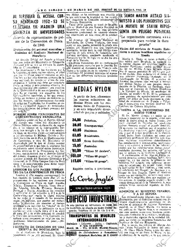 ABC MADRID 07-03-1953 página 19