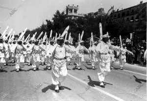 La escuela militar de Montaña, en el desfile de la Victoria