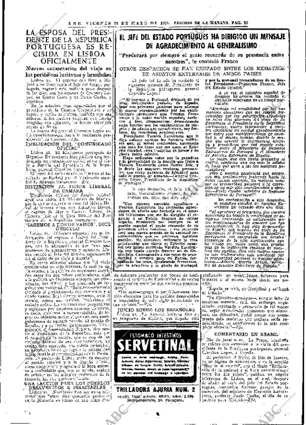 ABC MADRID 22-05-1953 página 23