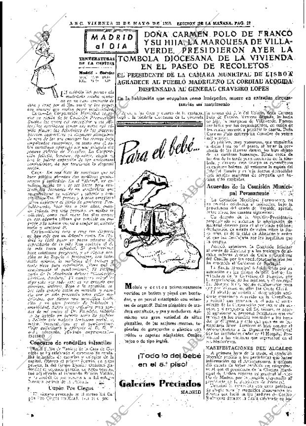 ABC MADRID 22-05-1953 página 27