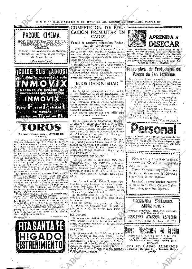 ABC SEVILLA 06-06-1953 página 16