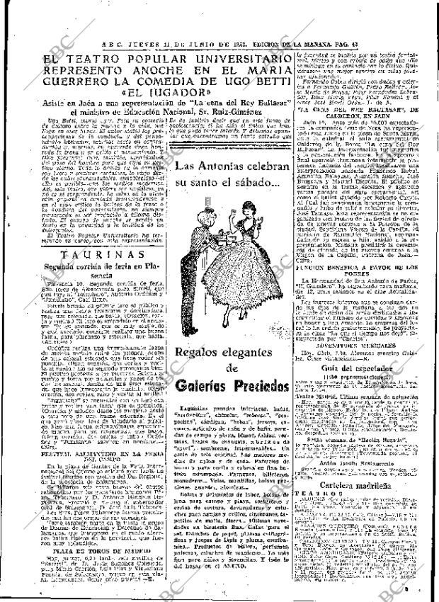 ABC MADRID 11-06-1953 página 43