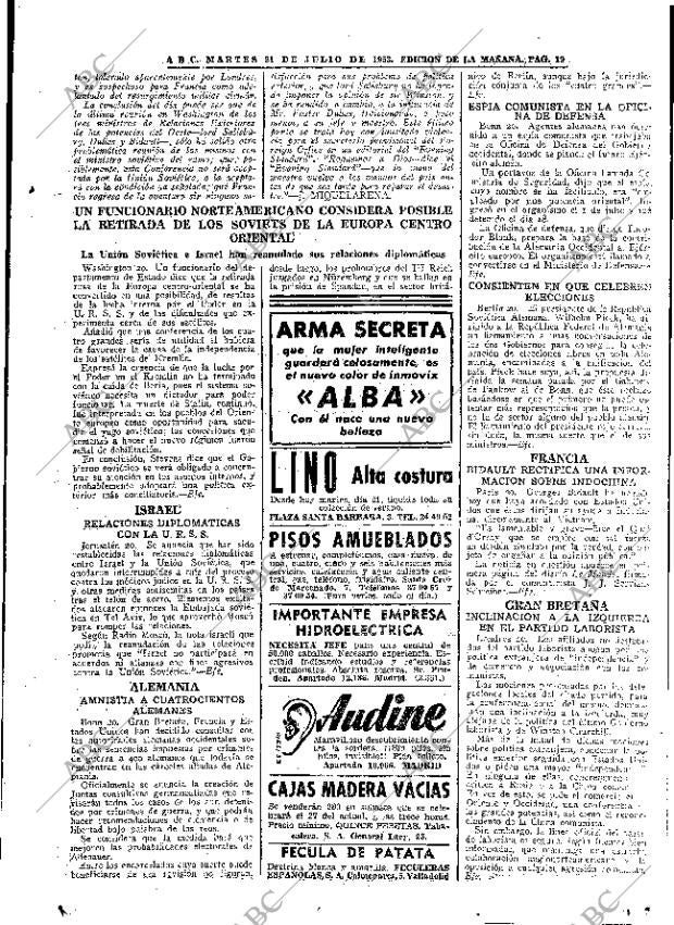 ABC MADRID 21-07-1953 página 19