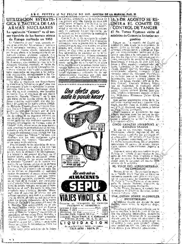 ABC MADRID 23-07-1953 página 20