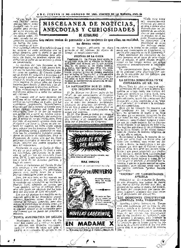 ABC MADRID 13-08-1953 página 20
