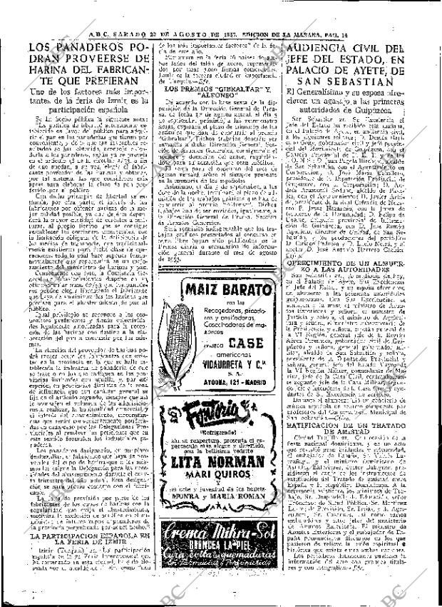 ABC MADRID 22-08-1953 página 14
