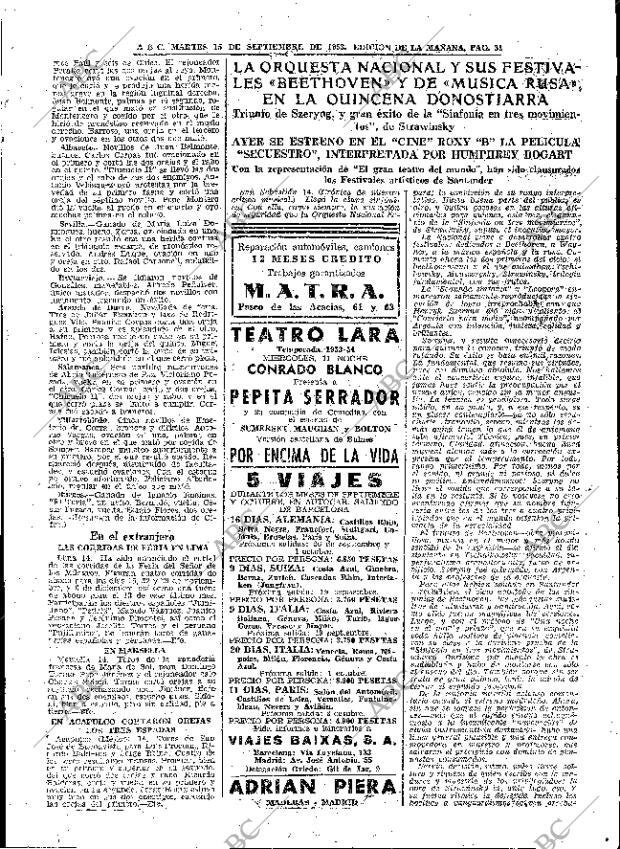 ABC MADRID 15-09-1953 página 33