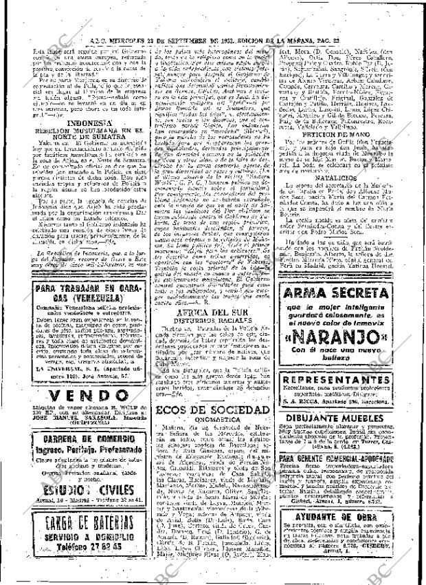 ABC MADRID 23-09-1953 página 22
