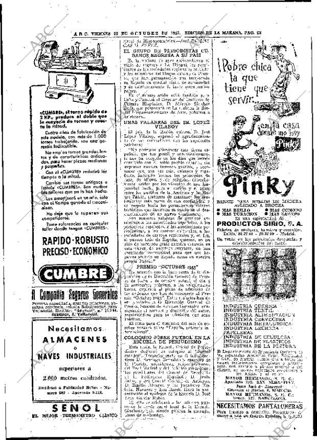 ABC MADRID 23-10-1953 página 22