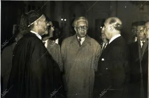 El Rey de Libia, Idriss I, durante su visita A Madrid