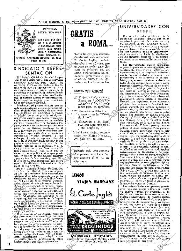 ABC MADRID 17-11-1953 página 16