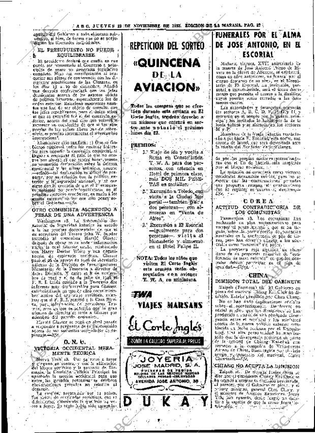 ABC MADRID 19-11-1953 página 27