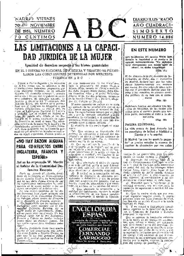 ABC MADRID 20-11-1953 página 15