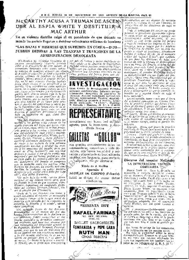 ABC MADRID 26-11-1953 página 27