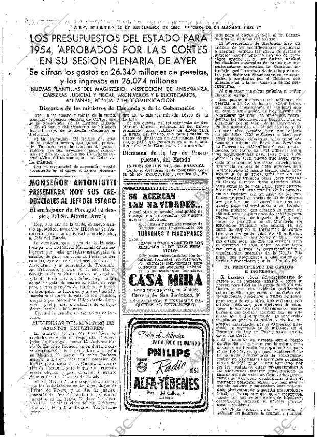 ABC MADRID 22-12-1953 página 33