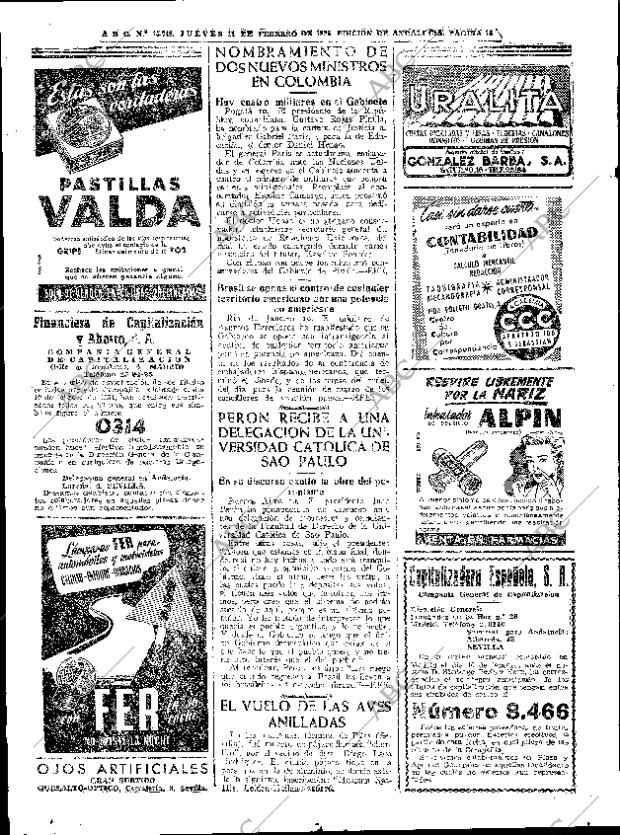 ABC SEVILLA 11-02-1954 página 14