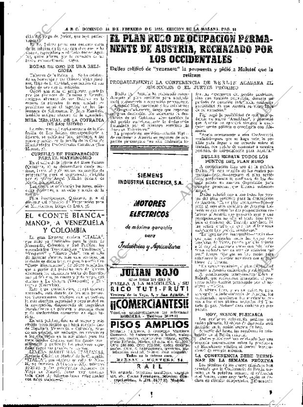 ABC MADRID 14-02-1954 página 51