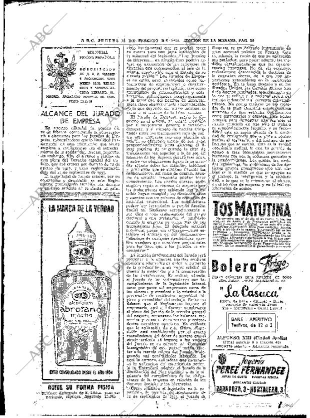 ABC MADRID 18-02-1954 página 16