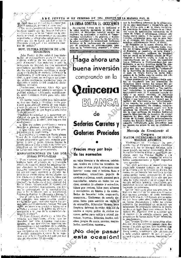 ABC MADRID 18-02-1954 página 19