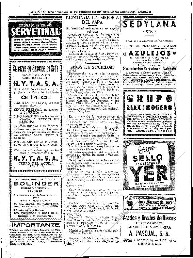 ABC SEVILLA 19-02-1954 página 14