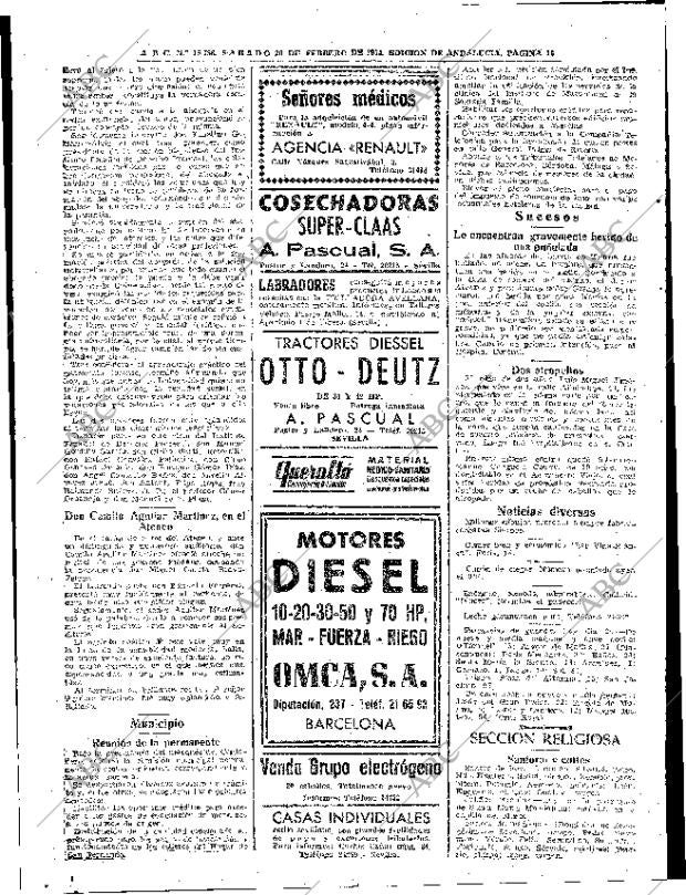 ABC SEVILLA 20-02-1954 página 16