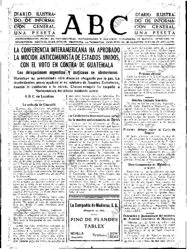 ABC SEVILLA 14-03-1954 página 23