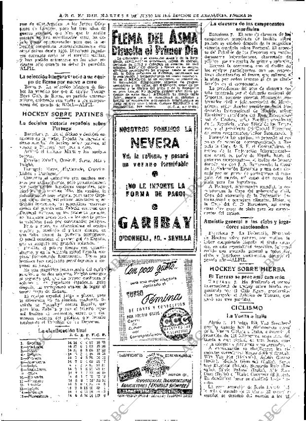 ABC SEVILLA 08-06-1954 página 36