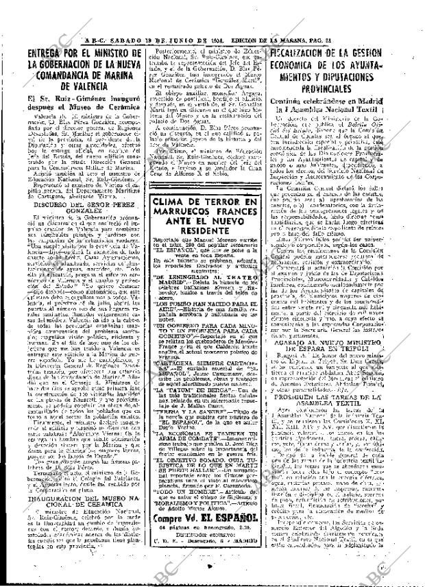 ABC MADRID 19-06-1954 página 21