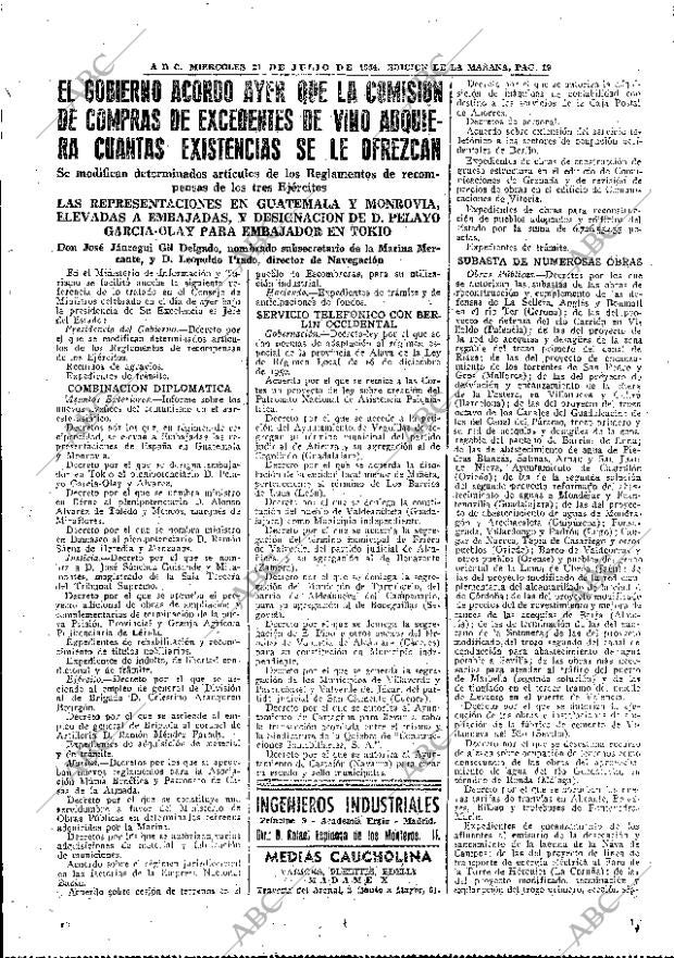 ABC MADRID 21-07-1954 página 19