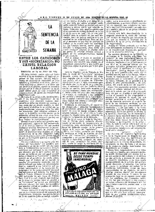 ABC MADRID 30-07-1954 página 16