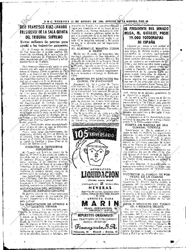 ABC MADRID 13-08-1954 página 20