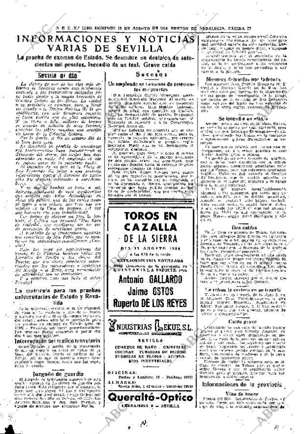 ABC SEVILLA 15-08-1954 página 27