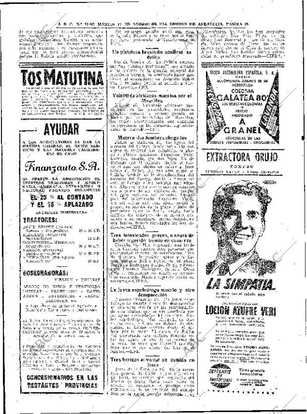 ABC SEVILLA 17-08-1954 página 20