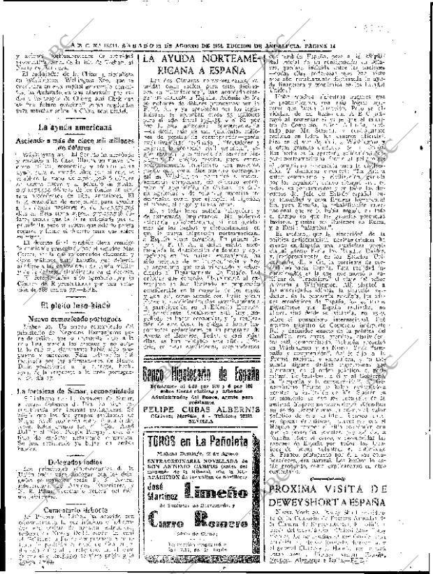 ABC SEVILLA 21-08-1954 página 14