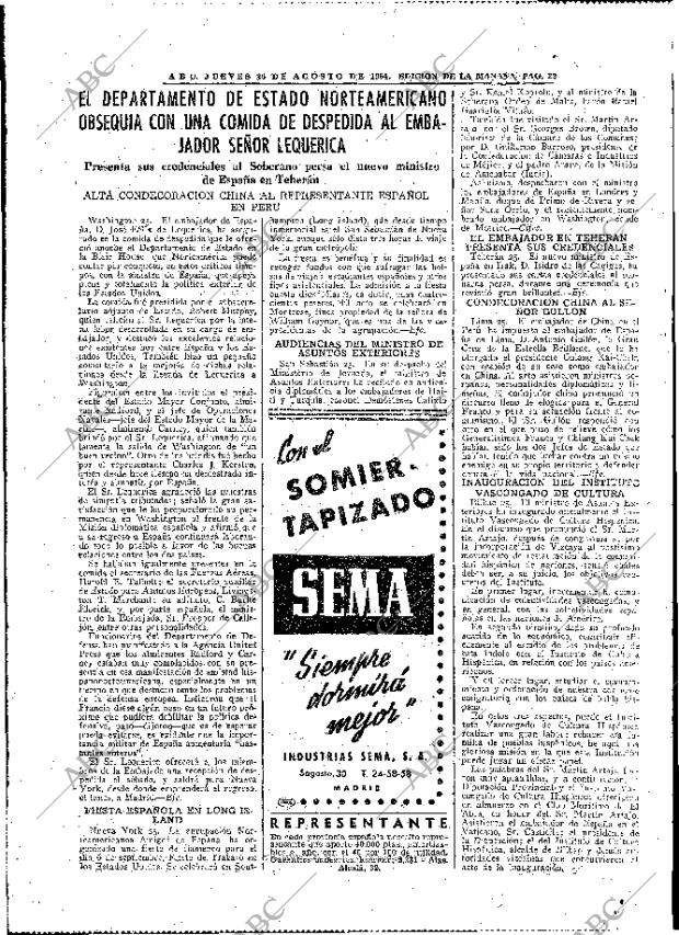 ABC MADRID 26-08-1954 página 22